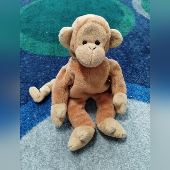 -Ty Beanie Babies Bongo The Monkey Tan Tail - 10" - Picture 3 of 17